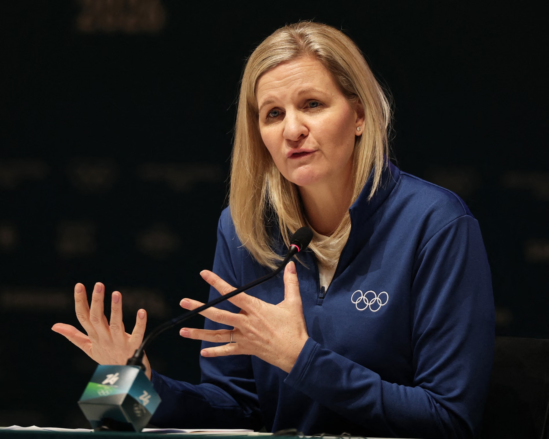 IOC president Kirsty Coventry insists the Games’ ‘magic and spirit’ will take over when they start. Photograph: Alkis Konstantinidis/Reuters (Image obtained at theguardian.com)